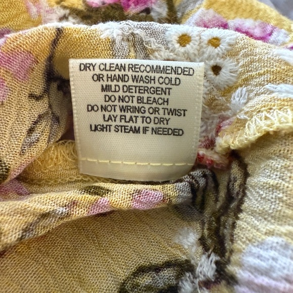 Lovestitch Yellow Floral Tie-Front Blouse Women Small - Picture 3 of 6